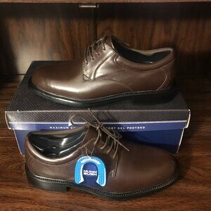 NEW Nunn Bush Plain toe Oxford Shoe NIB Arthur 83514 Brown Leather Upper Mens 8M